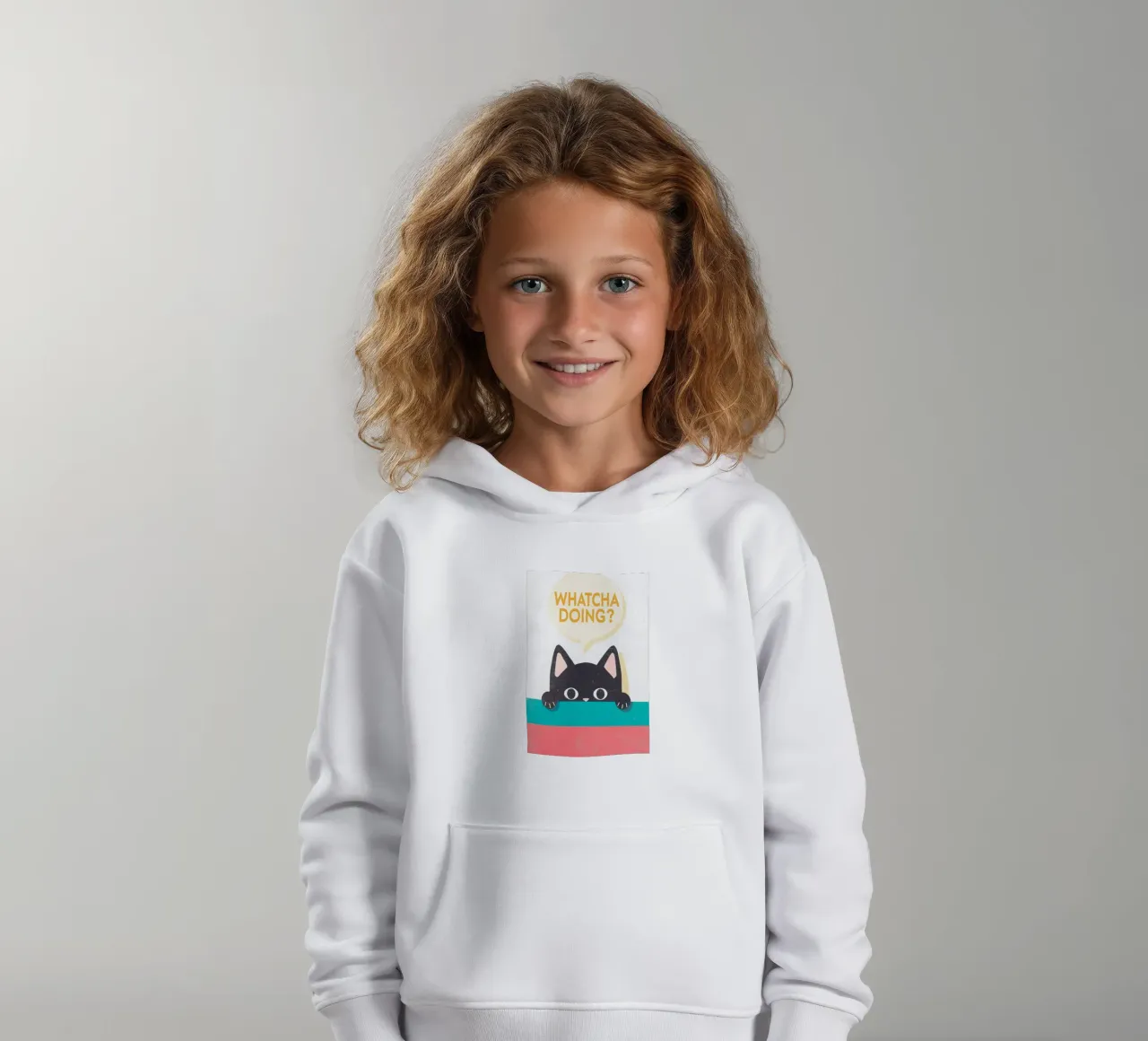 watcha doing funny cat sudadera con capucha para niño de ralliness