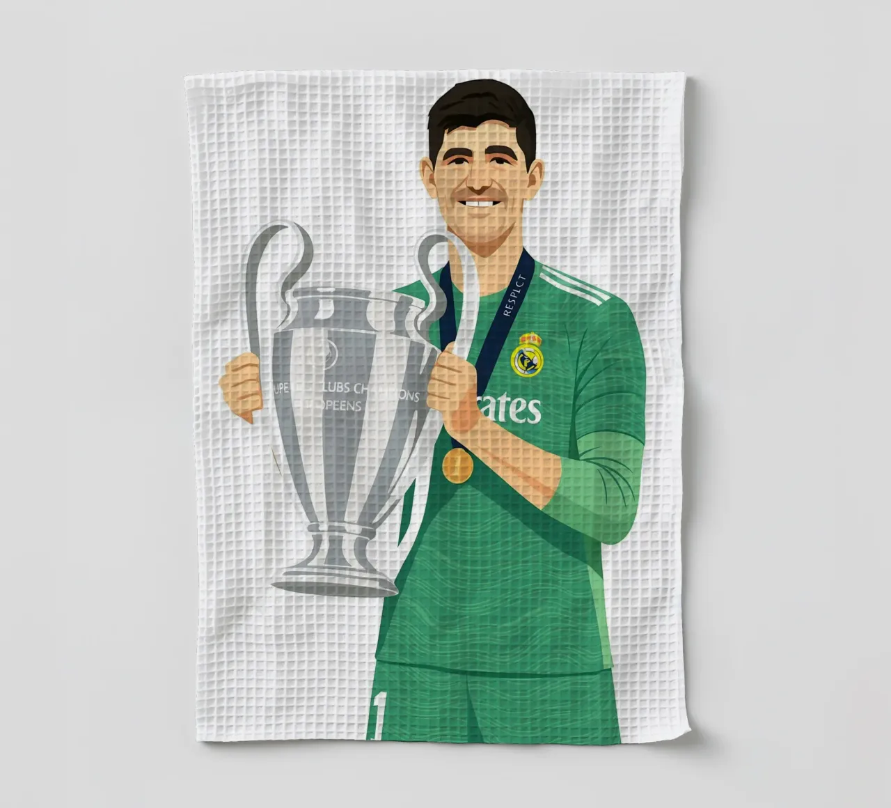 Thibaut Courtois Minimalist tea towel by MoviesArt