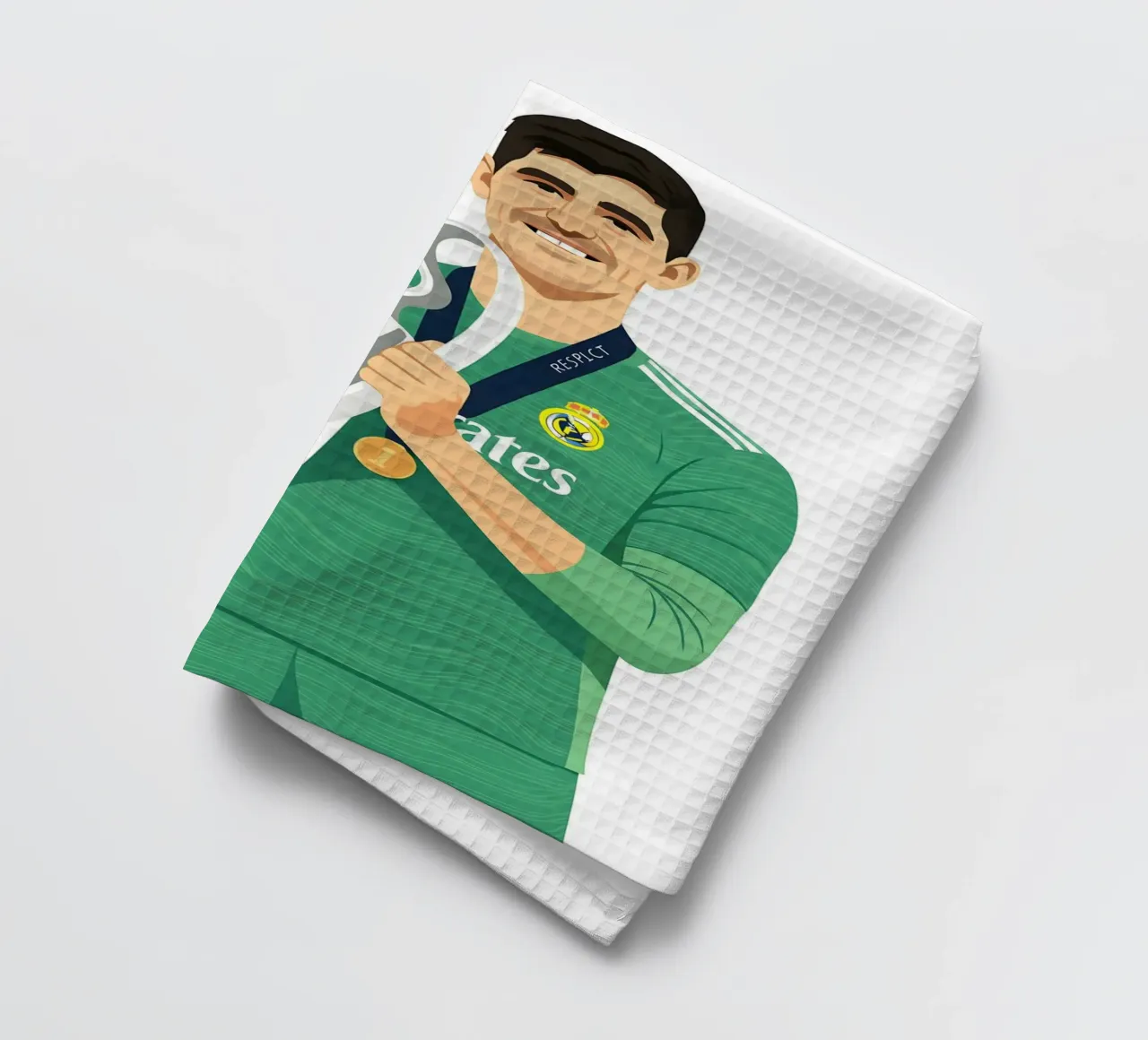 Thibaut Courtois Minimalist tea towel by MoviesArt