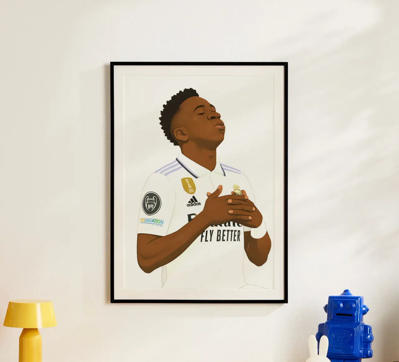 Vinicius Júnior Minimalist poster con telaio in alluminio da MoviesArt