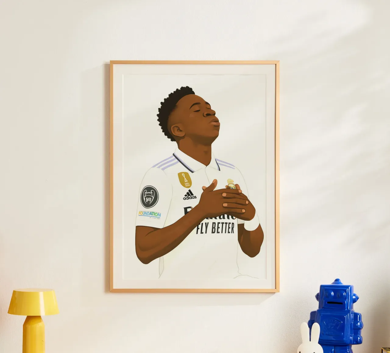 Vinicius Júnior Minimalist poster con telaio in alluminio da MoviesArt
