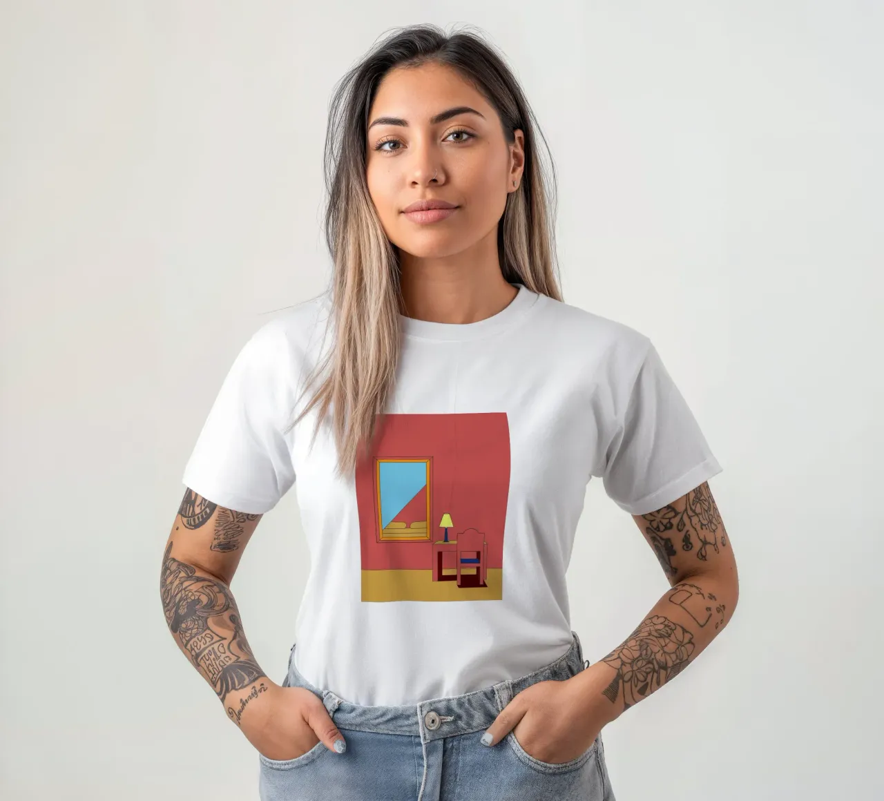 Specchio e sedia t-shirt da OUR SHOP