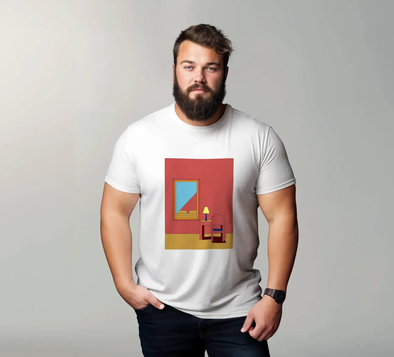 Specchio e sedia t-shirt da OUR SHOP
