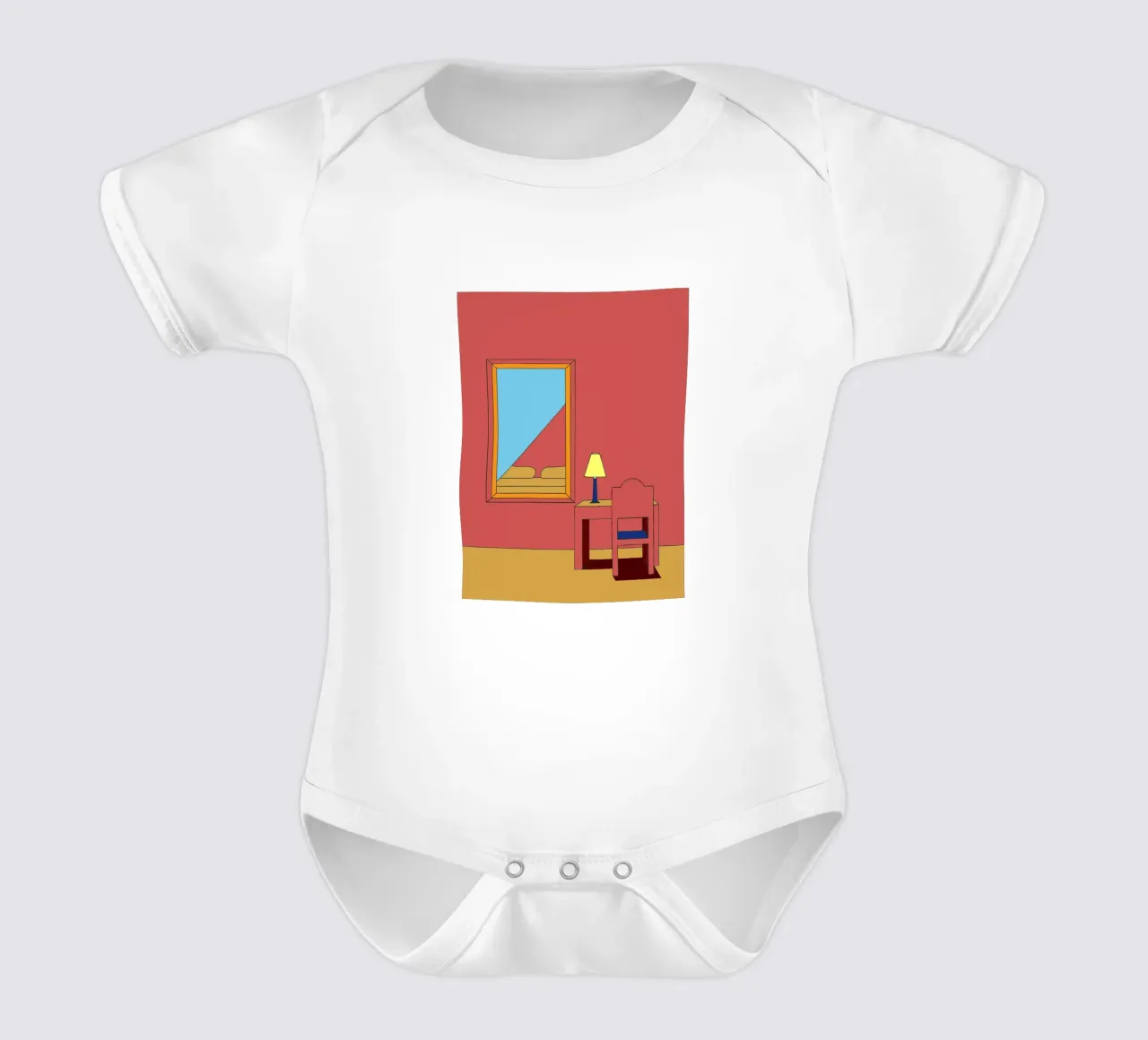Specchio e sedia body neonato maniche corte da OUR SHOP