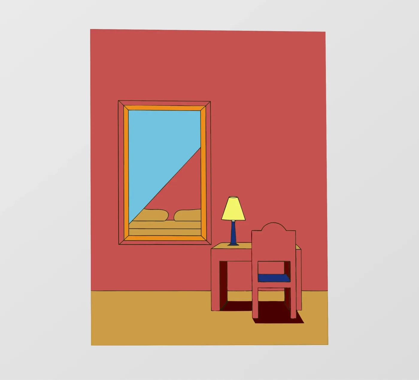 Specchio e sedia pellicola backlit da OUR SHOP