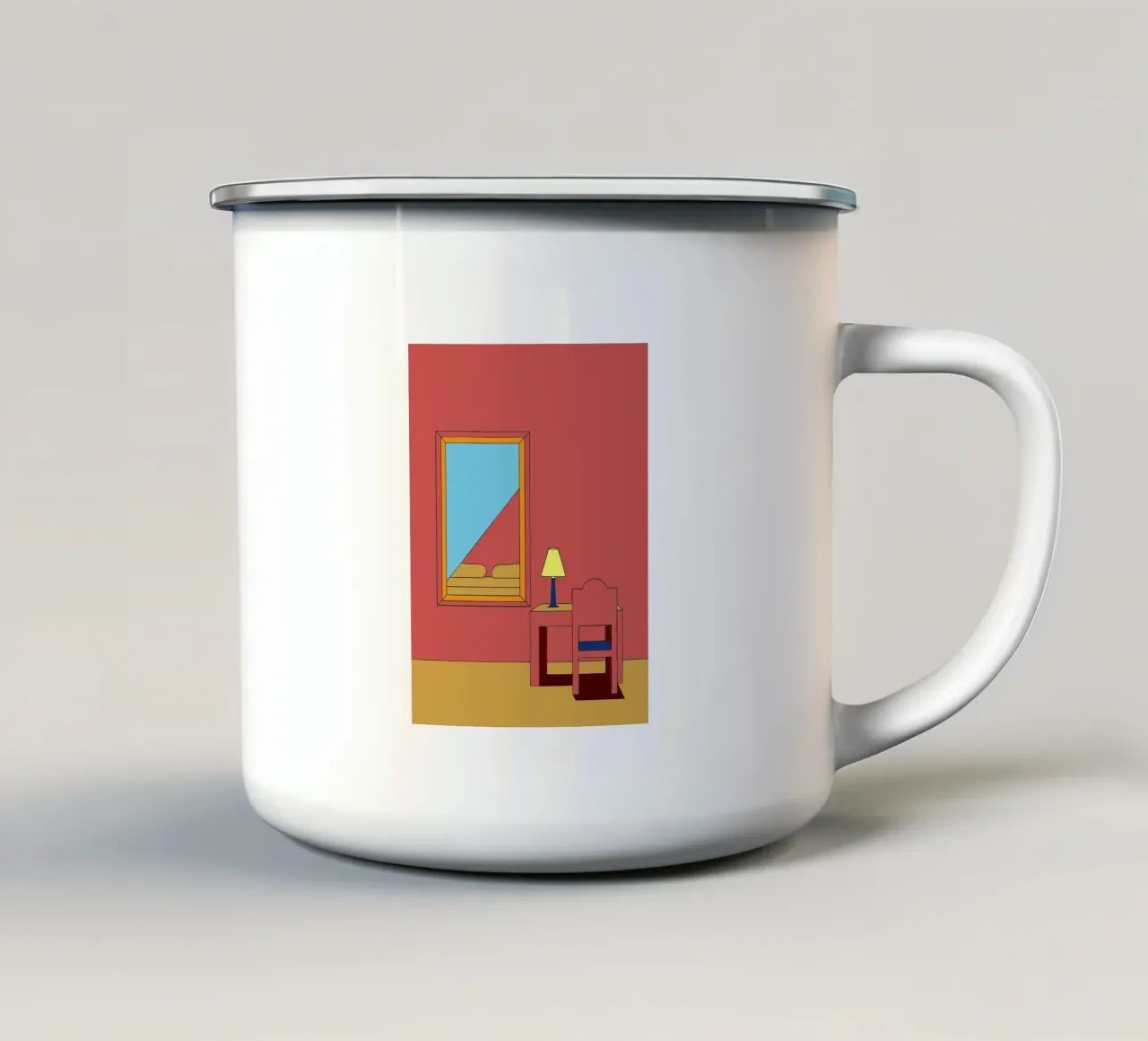Espejo y silla taza de esmalte de OUR SHOP