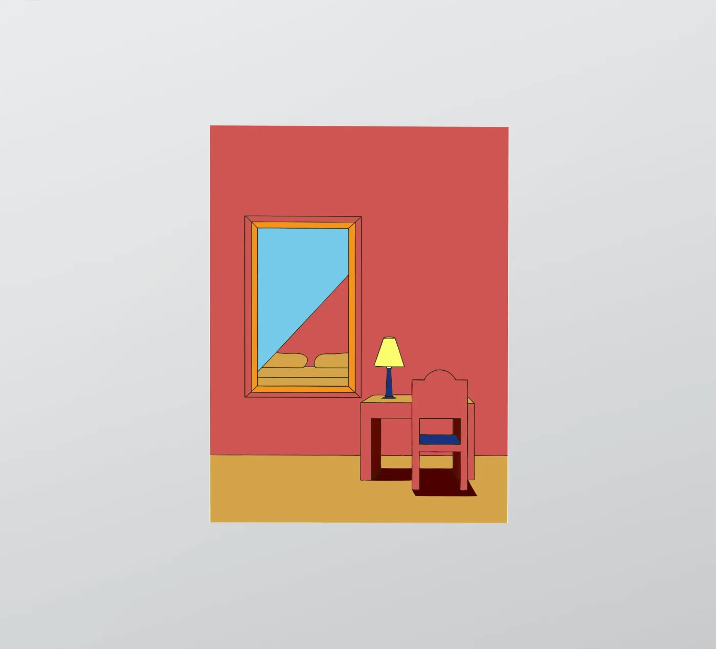 Specchio e sedia adesivo da OUR SHOP