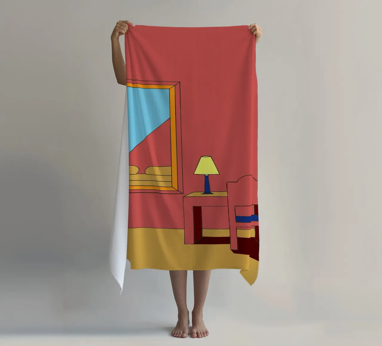 Mirror and Chair beach towel by OUR SHOP