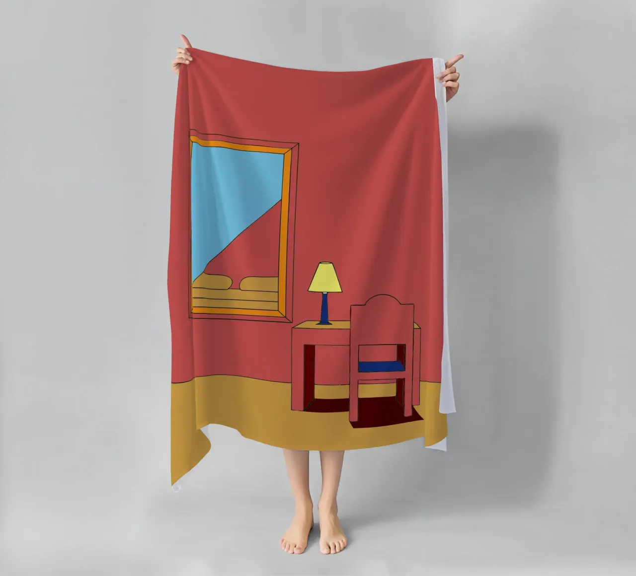 Mirror and Chair beach towel by OUR SHOP