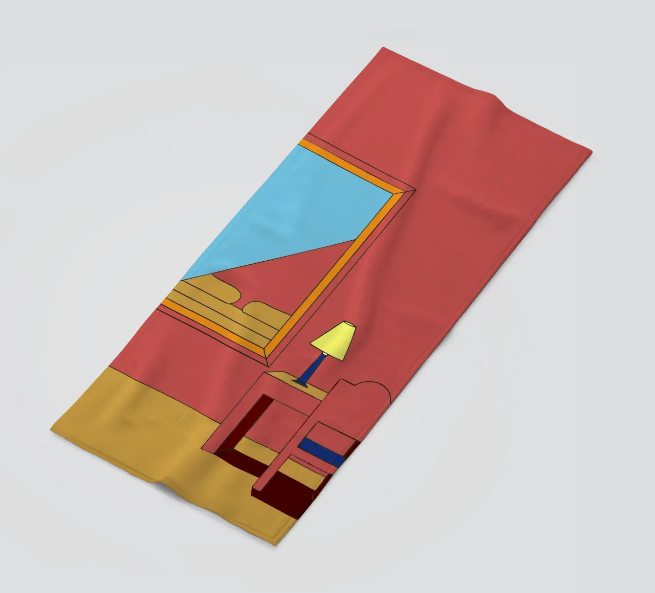 Mirror and Chair beach towel by OUR SHOP