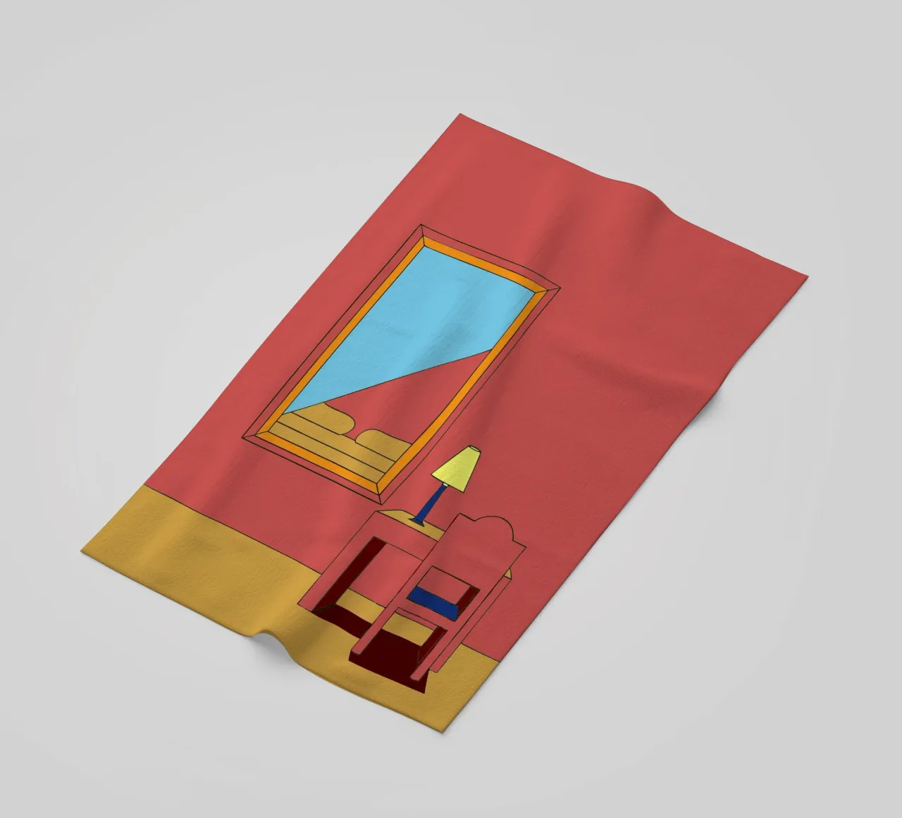 Mirror and Chair beach towel by OUR SHOP