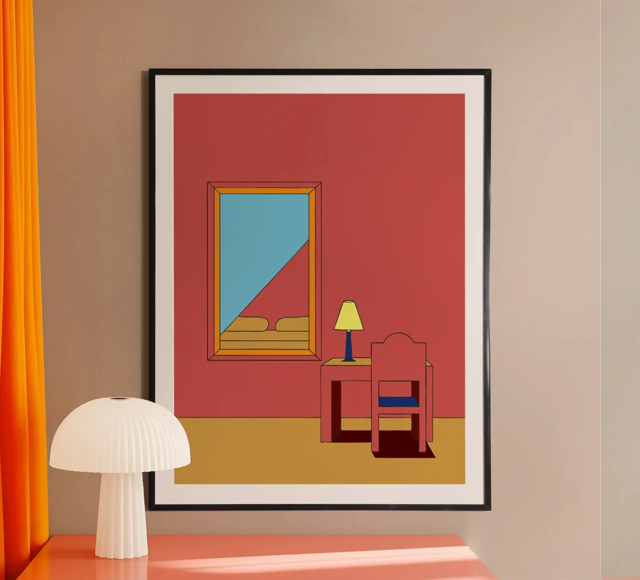 Specchio e sedia poster da OUR SHOP