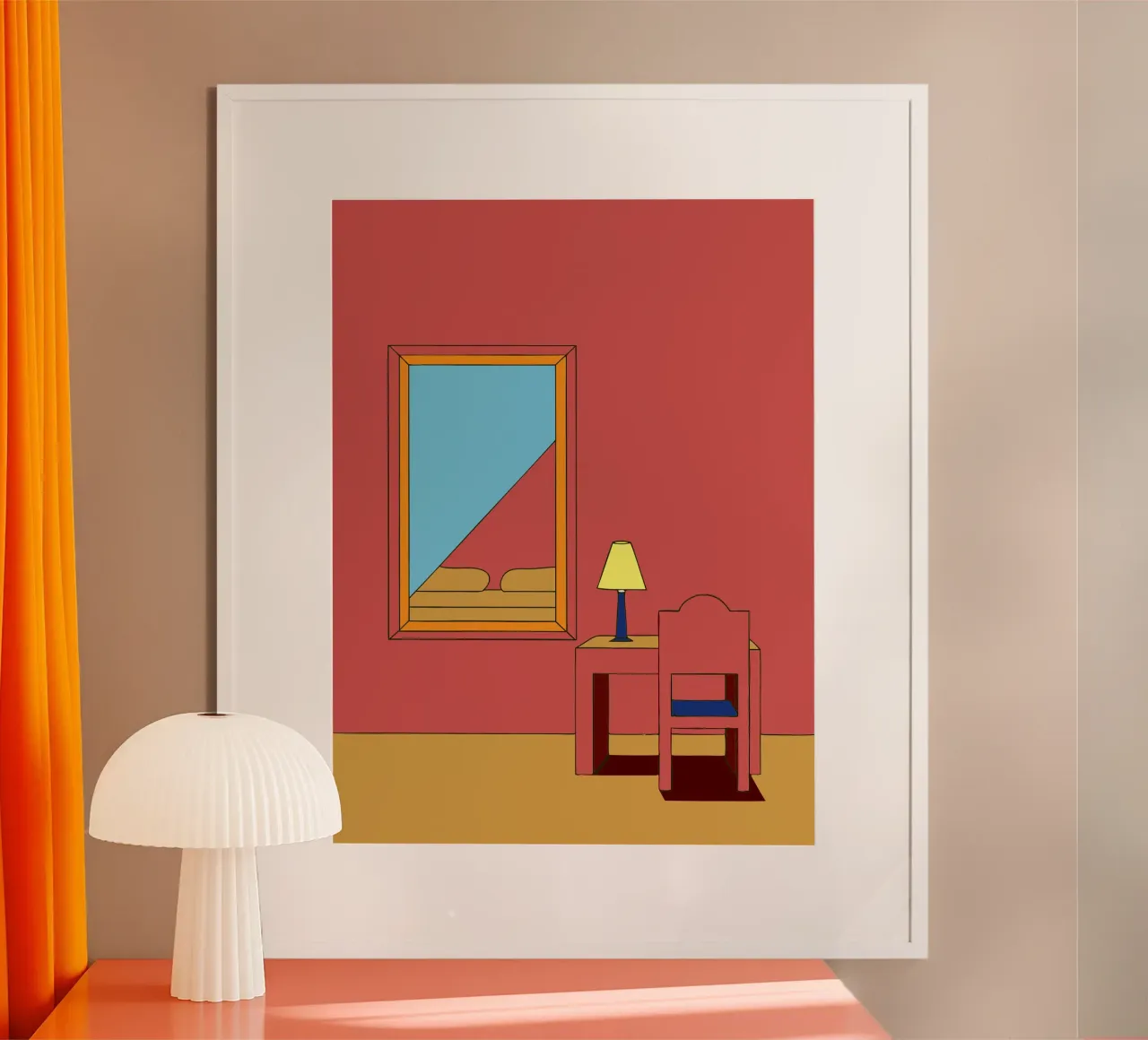 Specchio e sedia poster da OUR SHOP