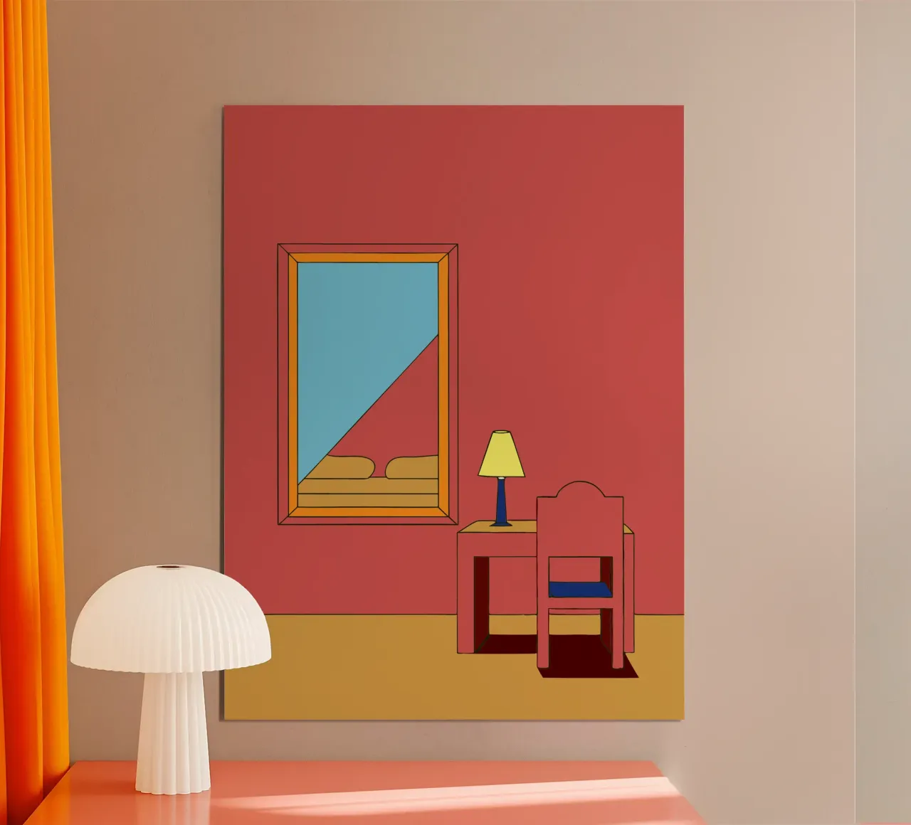 Specchio e sedia poster da OUR SHOP