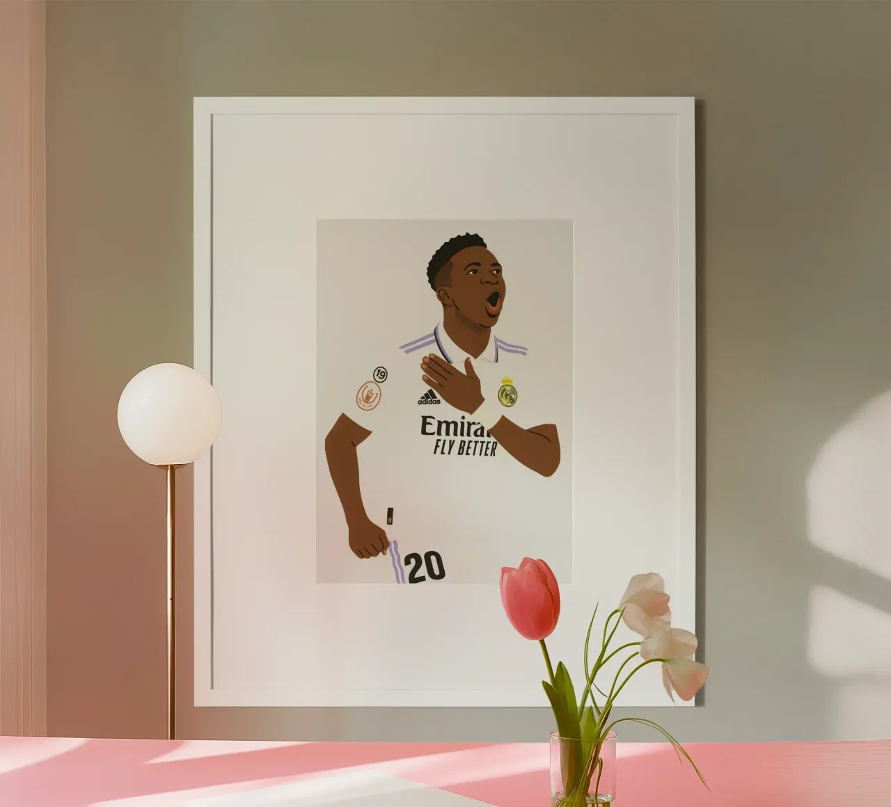Vinicius Júnior Minimalist poster con telaio in plastica da MoviesArt