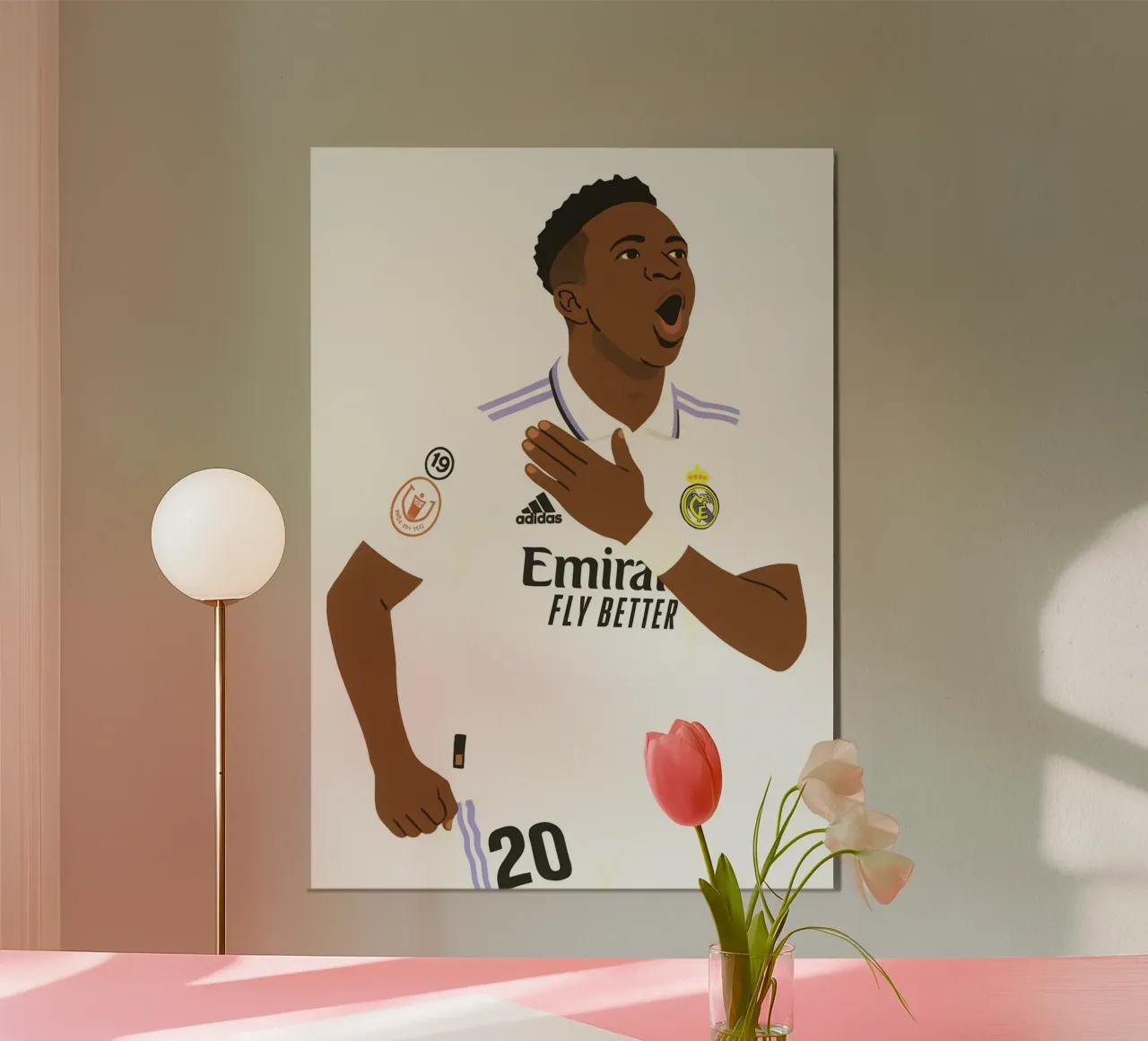 Vinicius Júnior Minimalist poster con telaio in plastica da MoviesArt