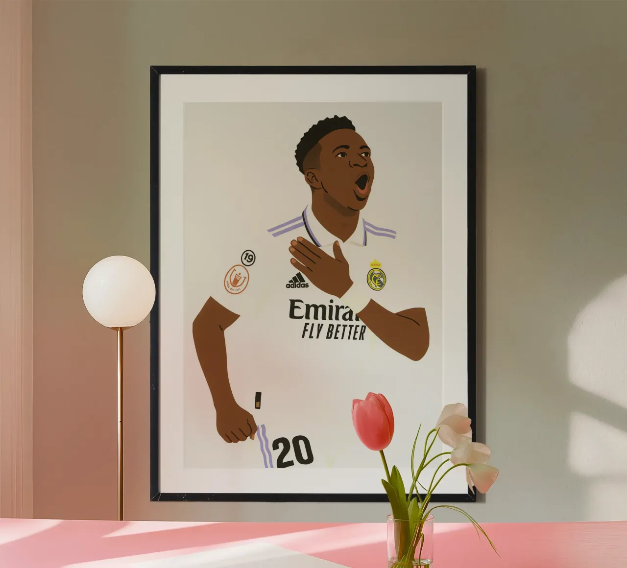 Vinicius Júnior Minimalist poster con telaio in plastica da MoviesArt