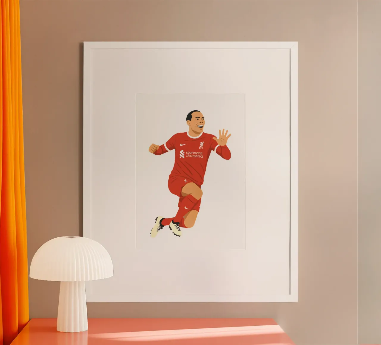 Virgil van Dijk Minimalist poster con telaio in plastica da MoviesArt