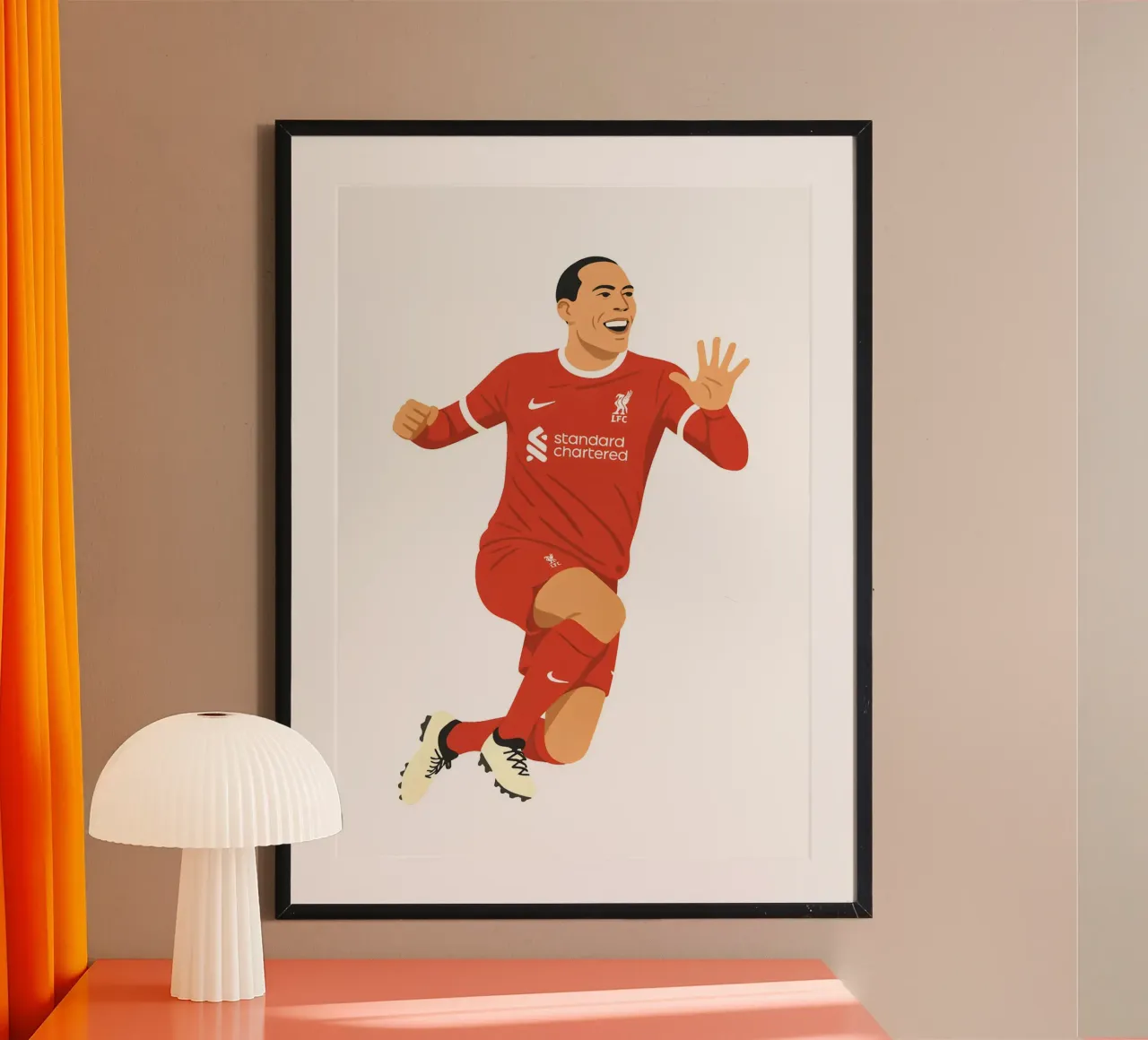 Virgil van Dijk Minimalist poster con telaio in plastica da MoviesArt