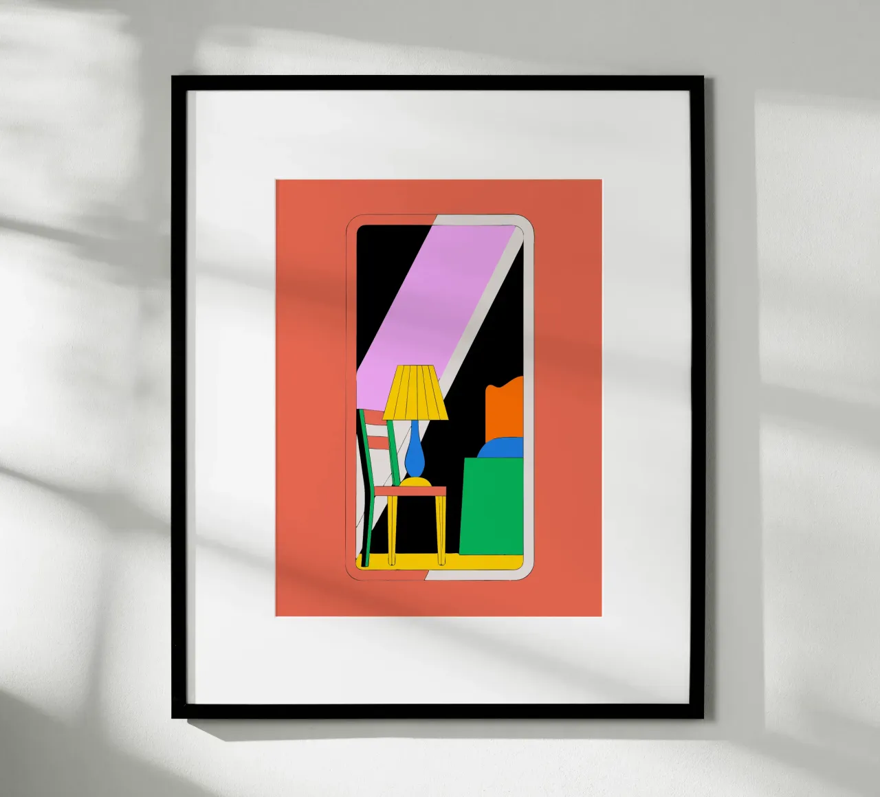Specchio e sedia poster con telaio in legno da OUR SHOP