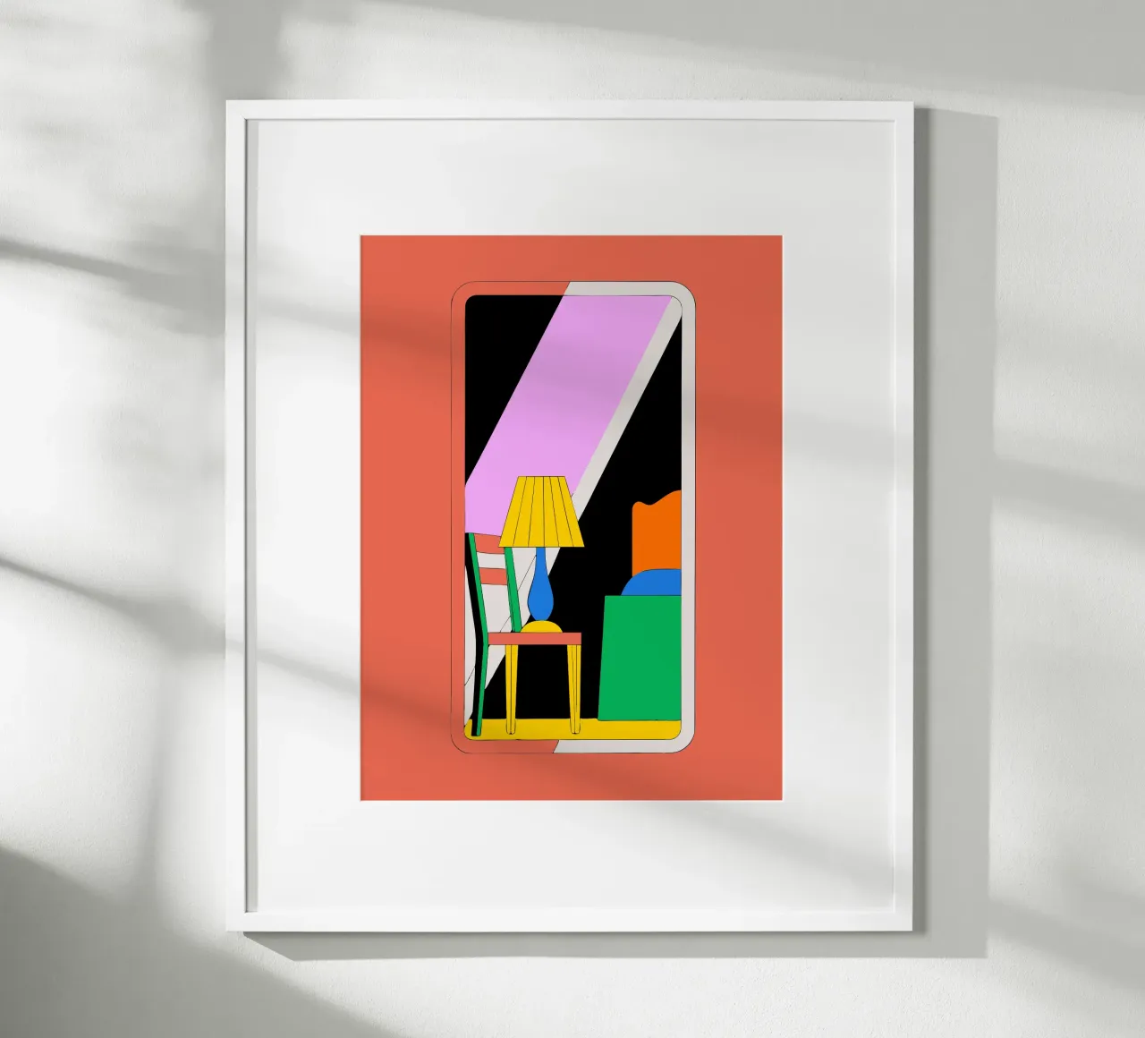 Specchio e sedia poster con telaio in legno da OUR SHOP