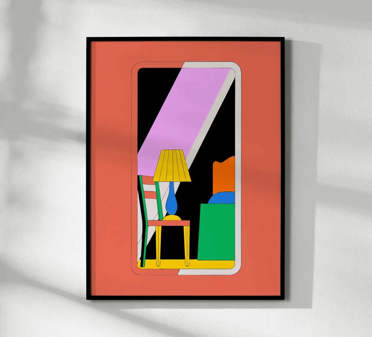 Specchio e sedia poster con telaio in legno da OUR SHOP