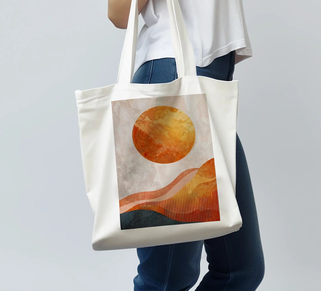sole onde orizzonte texture modelli forme astratte borsa in juta da Emanuel Jaimes