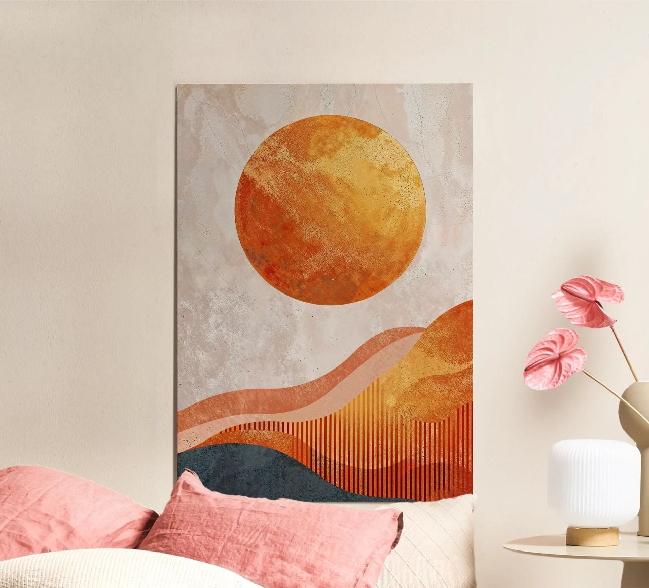 soleil vagues horizon textures motifs formes abstraites poster de Emanuel Jaimes