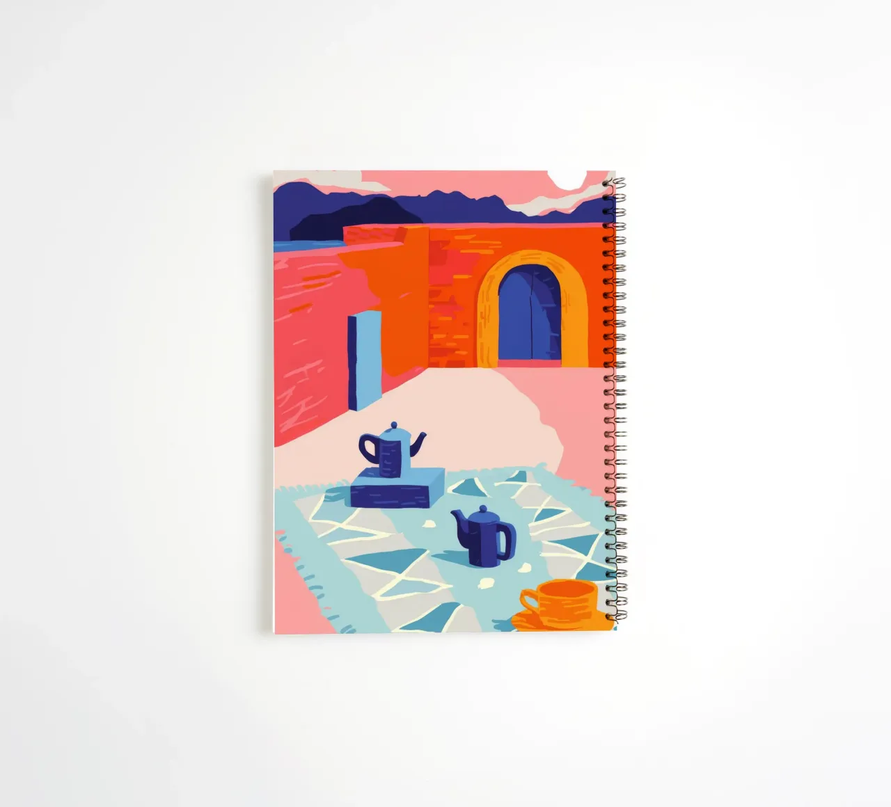 Thé à la terrasse en terre cuite carnet à spirale de Ember Stone
