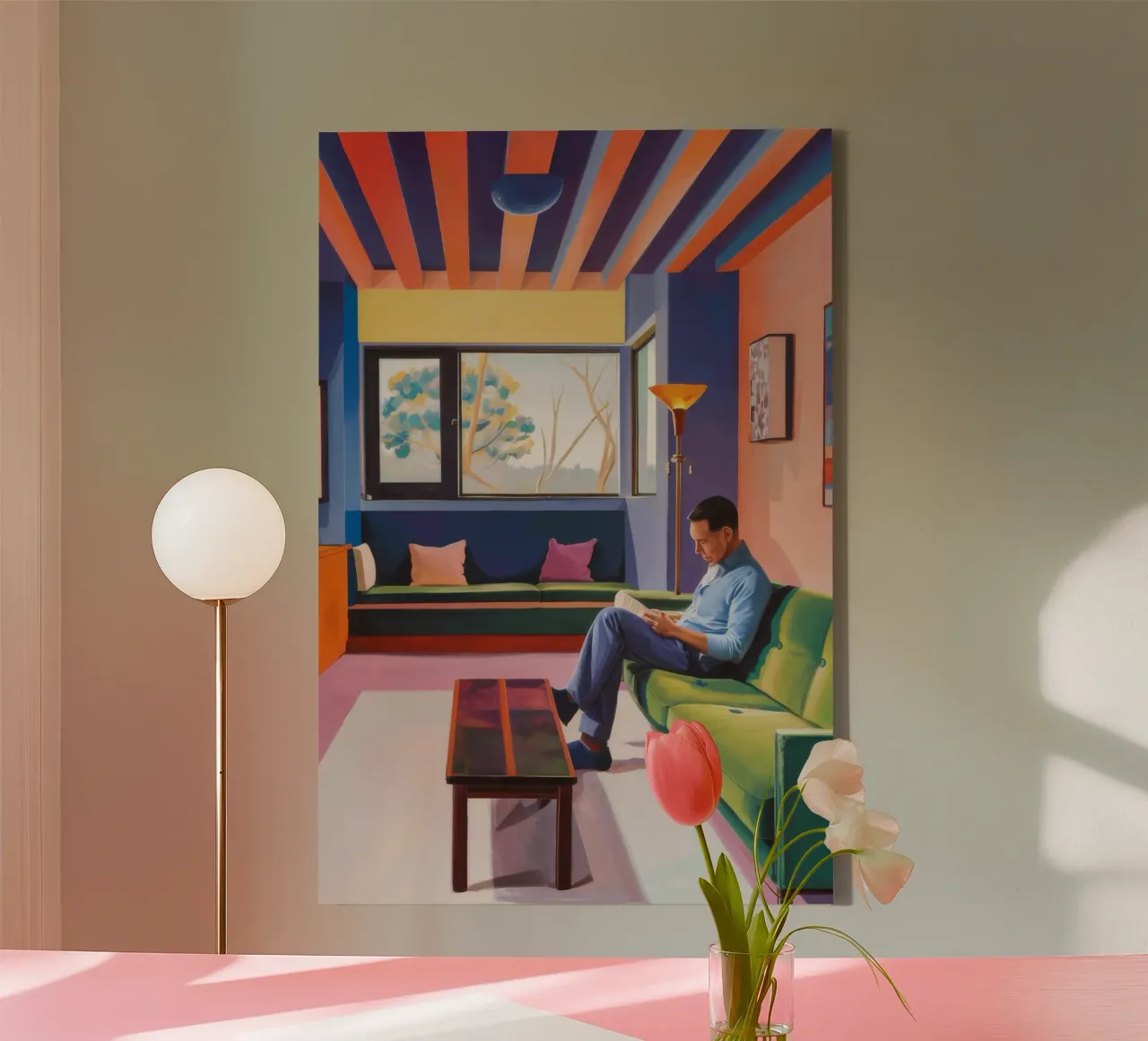 Digital Afternoon Repose canvas with Floater frame by Ember Stone