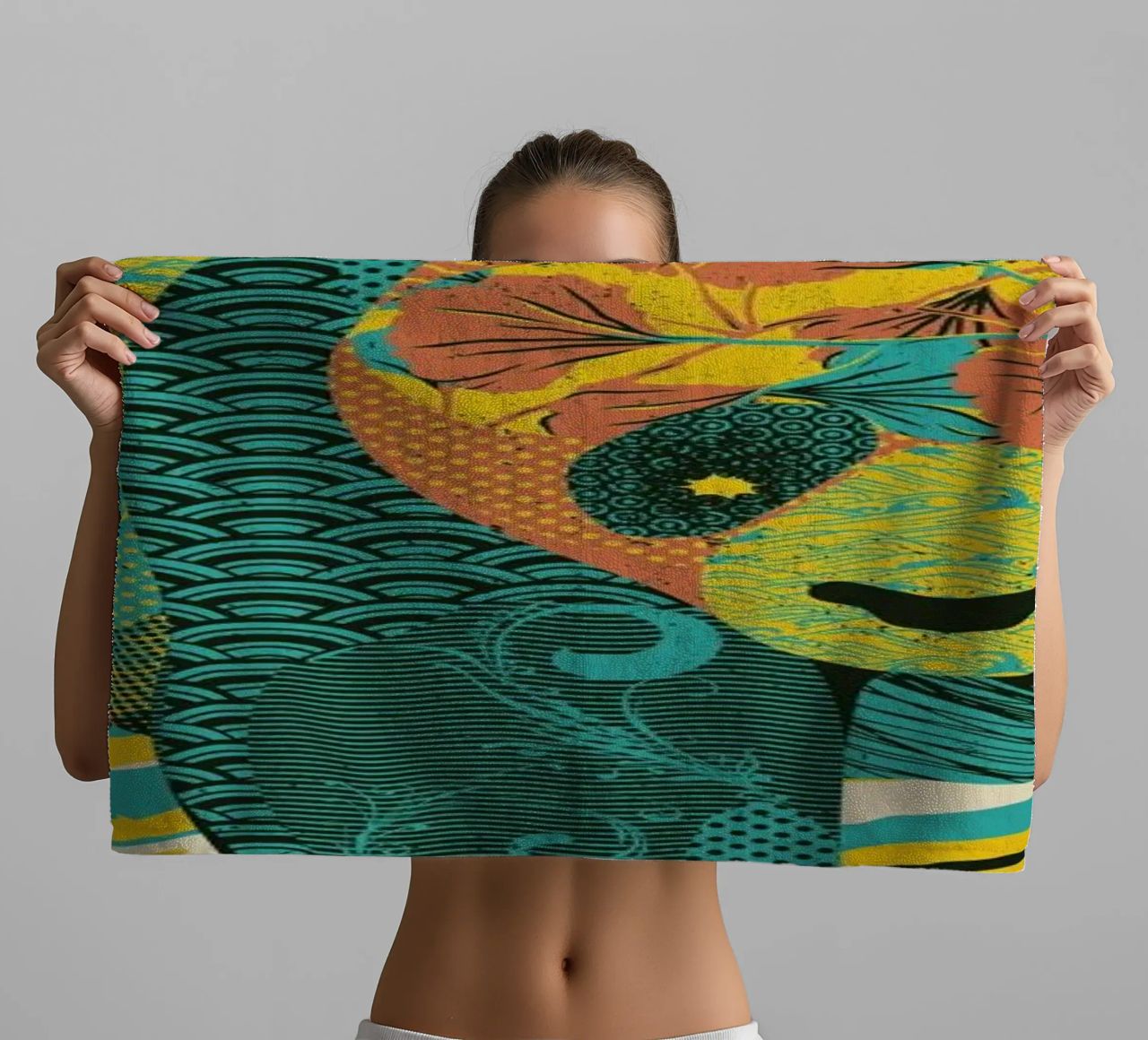 Colorful Tattooed Panda Textures serviette de bain de Tobe Fonseca