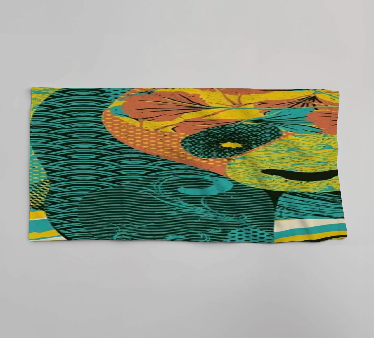 Colorful Tattooed Panda Textures serviette de bain de Tobe Fonseca