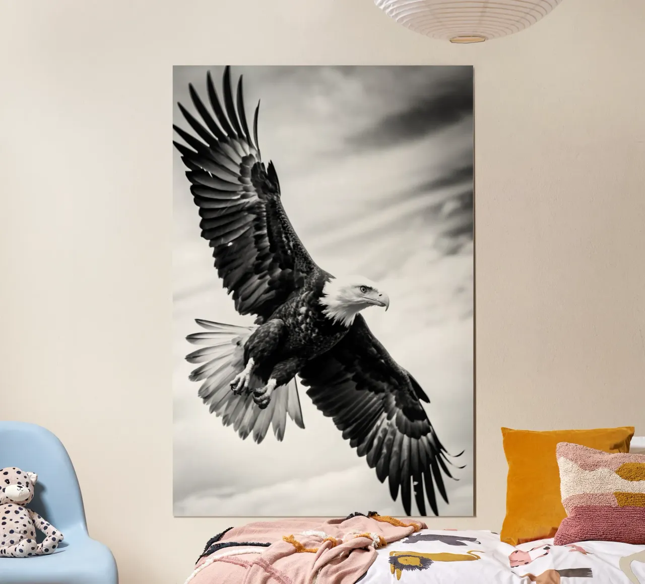 adelaar zwart-wit dierenfotografie poster met aluminium frame van kanayaa