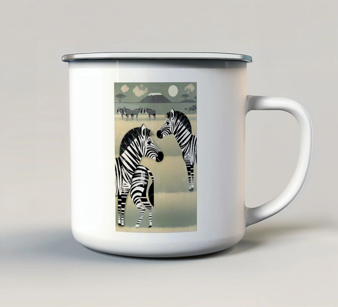 Zebra tazza in smalto da Dieter Braun