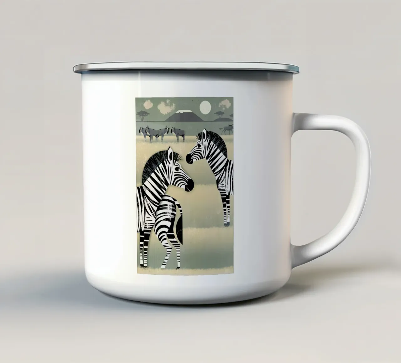 Zebra taza de esmalte de Dieter Braun
