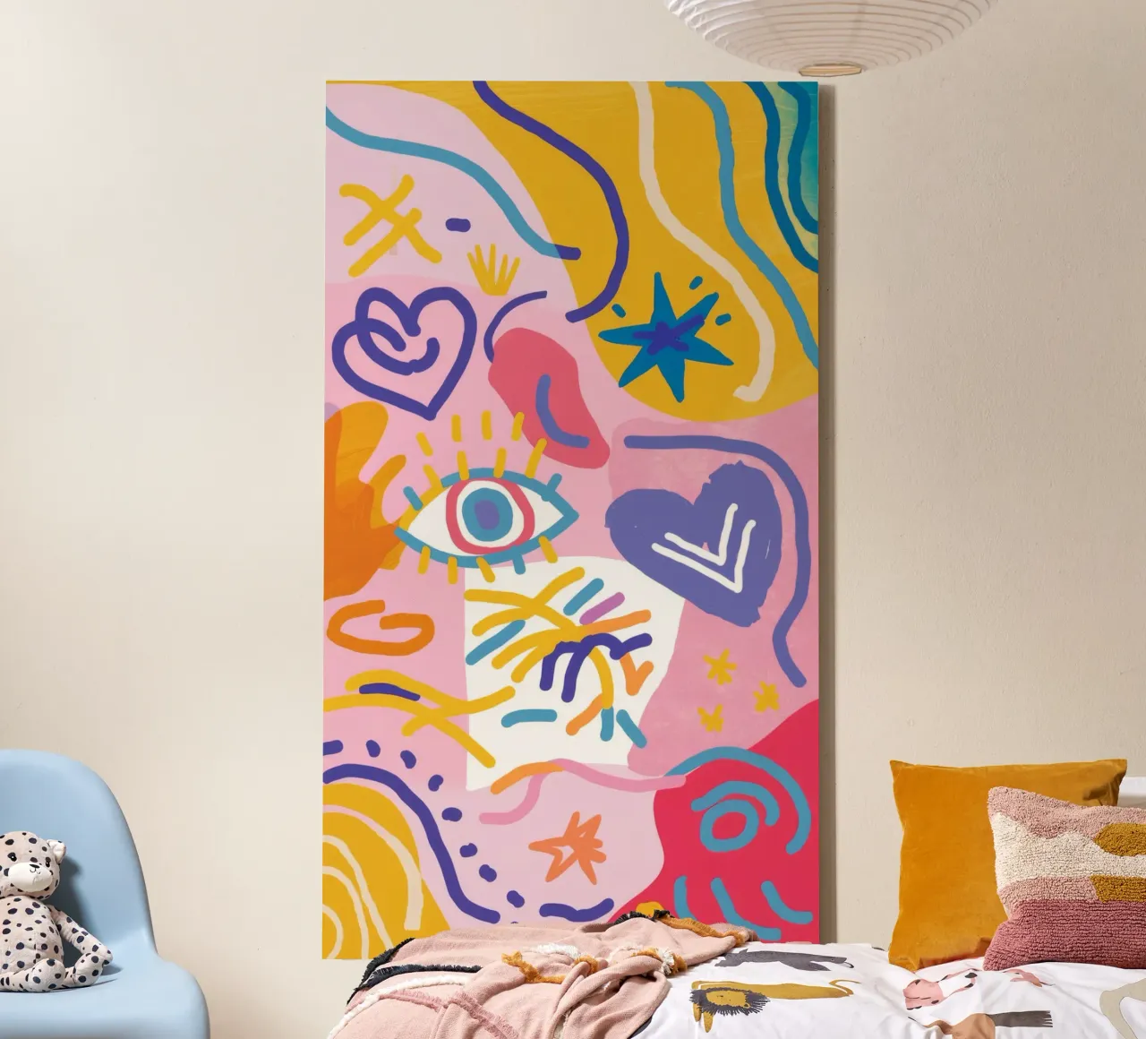 Abstracte liefdesviering canvas met Baklijst van Chroma Haven