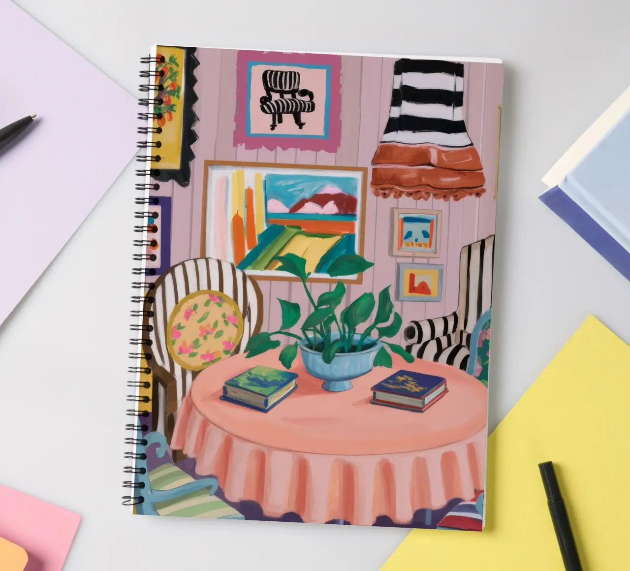 Cozy Reading Nook spiral notebook by Chroma Haven