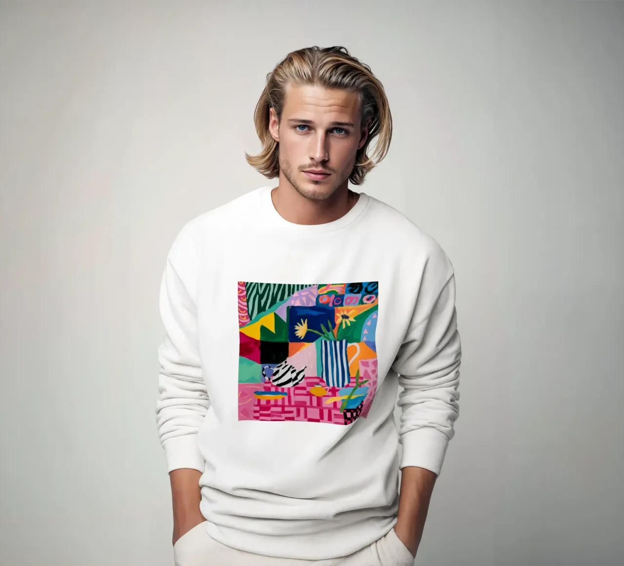 Fröhliche Musterkollision Sweatshirt von Ember Stone