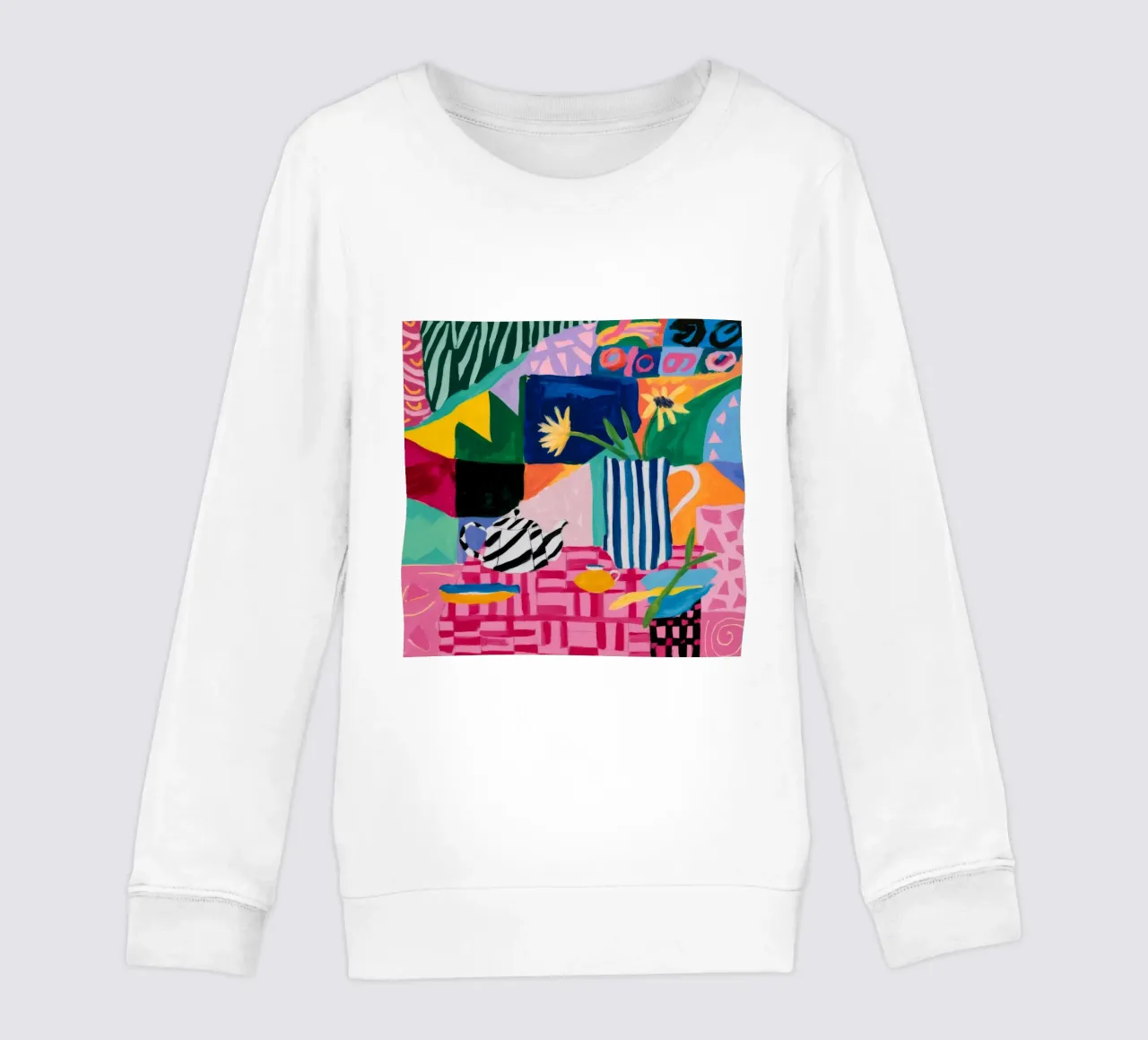 Joyful Pattern Collision kids sweatshirt by Ember Stone