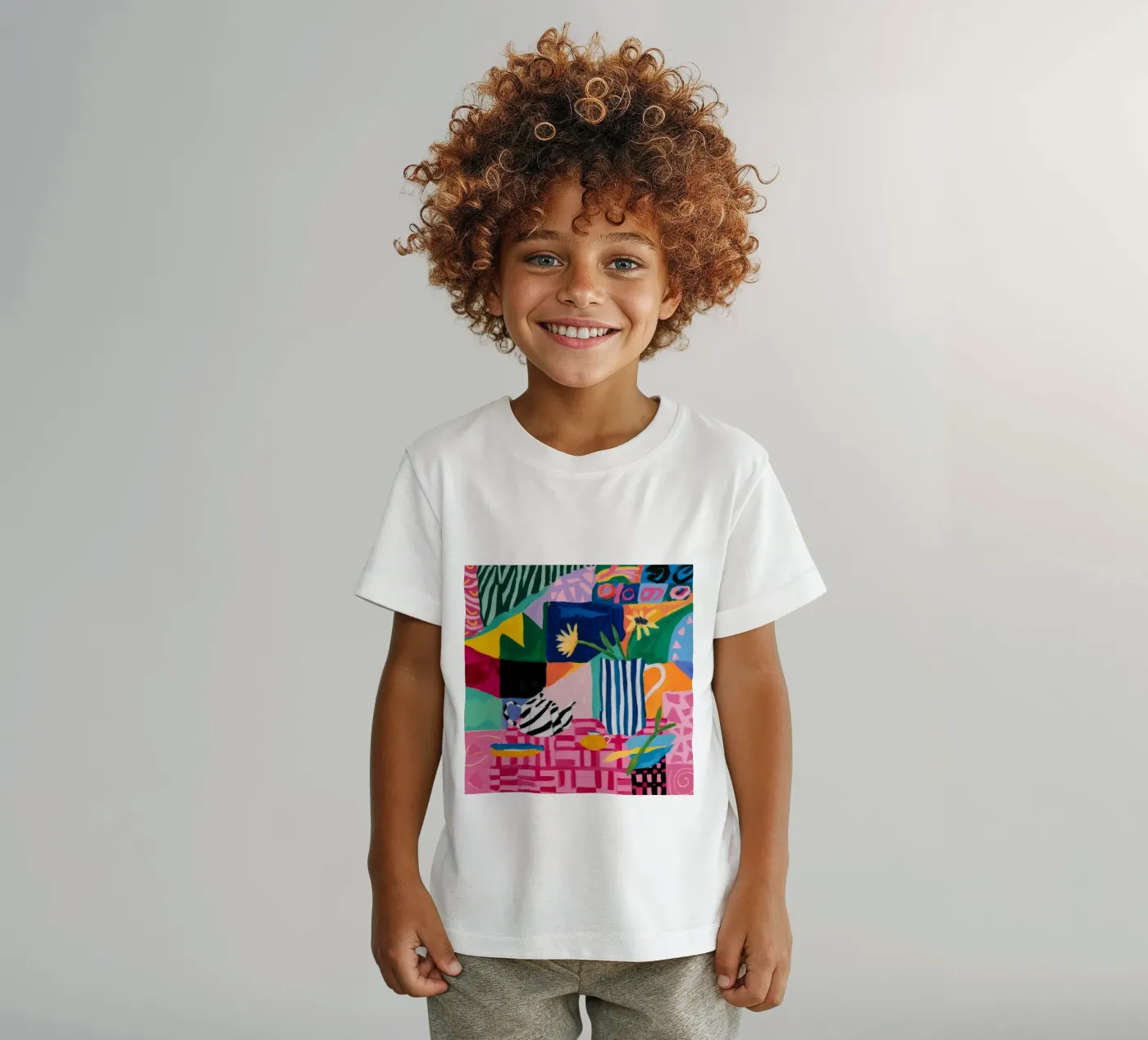 Joyful Pattern Collision t-shirt bambini da Ember Stone