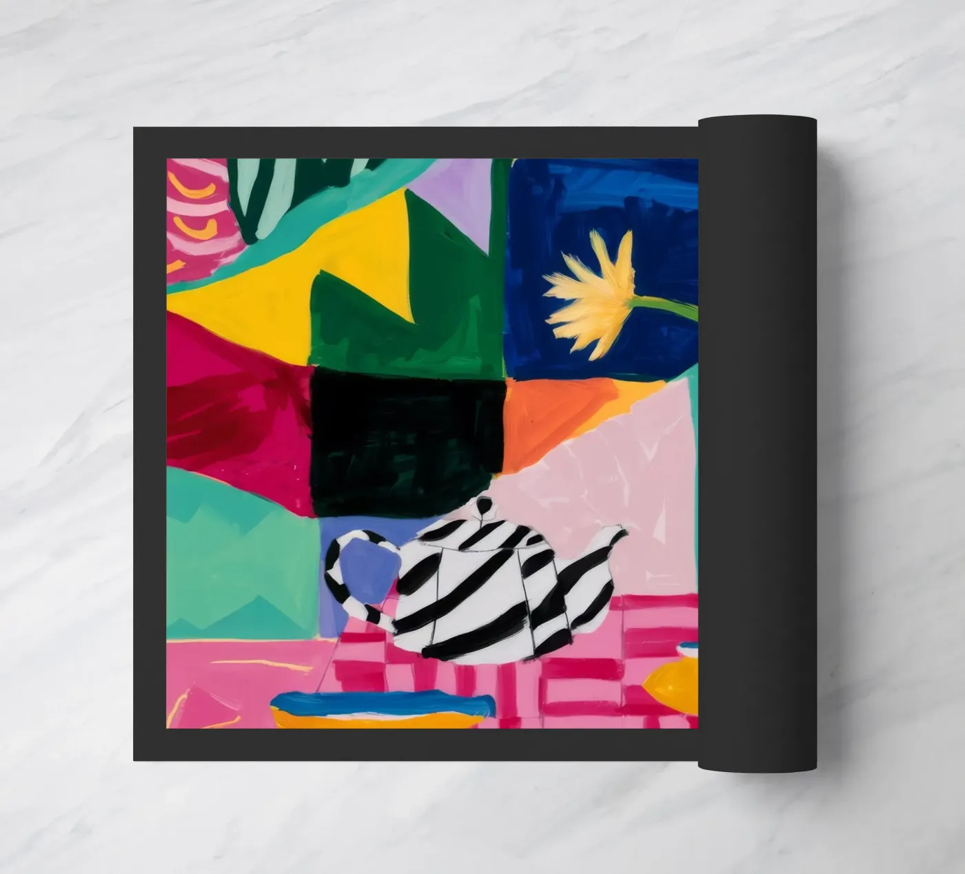 Collision joyeuse des motifs paillasson de Ember Stone