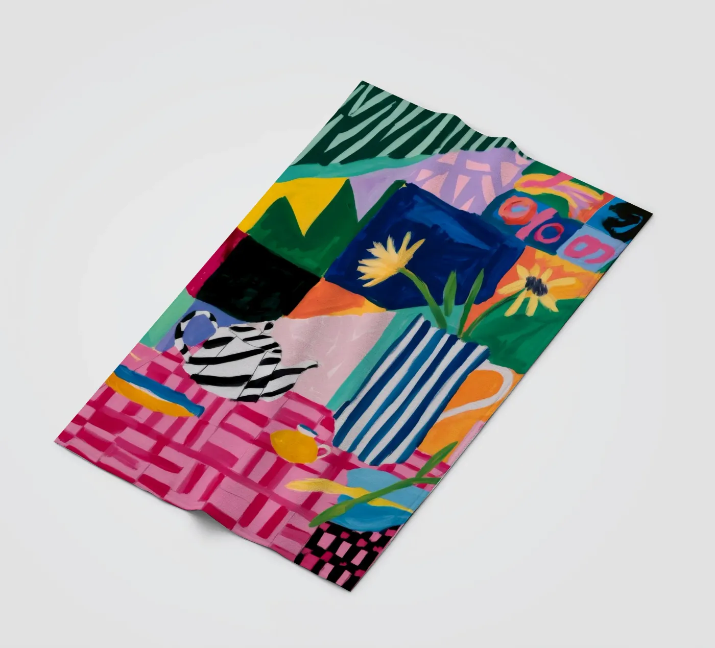 Fröhliche Musterkollision Fleecedecke von Ember Stone