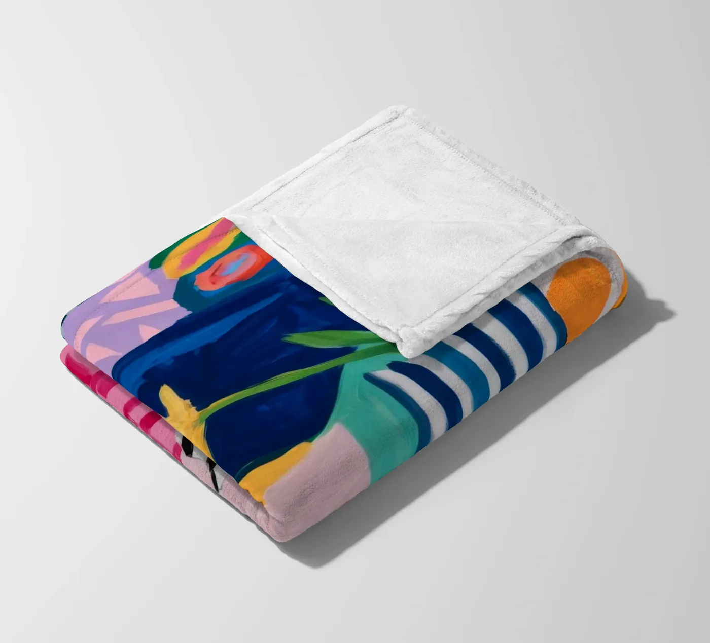 Fröhliche Musterkollision Fleecedecke von Ember Stone