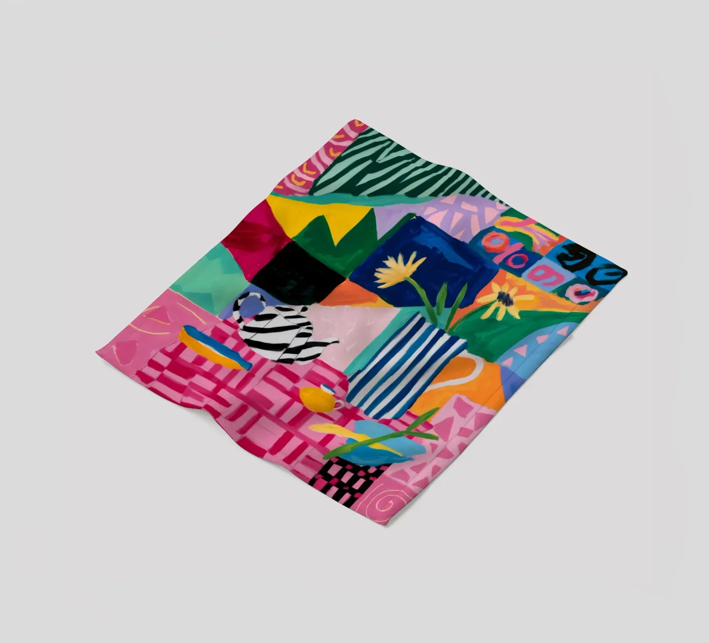 Fröhliche Musterkollision Fleecedecke von Ember Stone