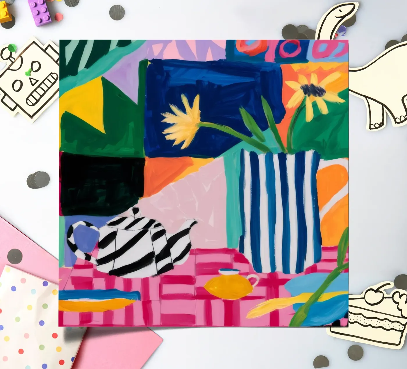 Joyful Pattern Collision sticker sheet by Ember Stone