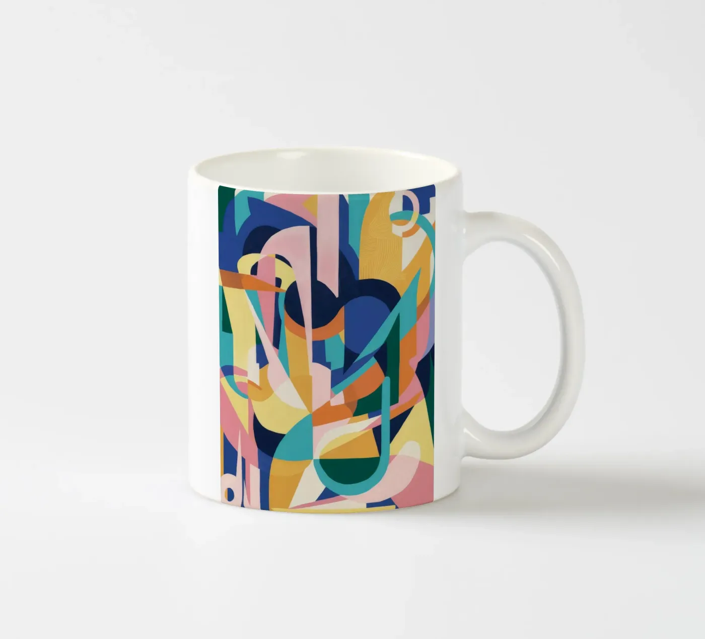 Deconstructed Rhythmic Forms ceramic mug by Ember Stone