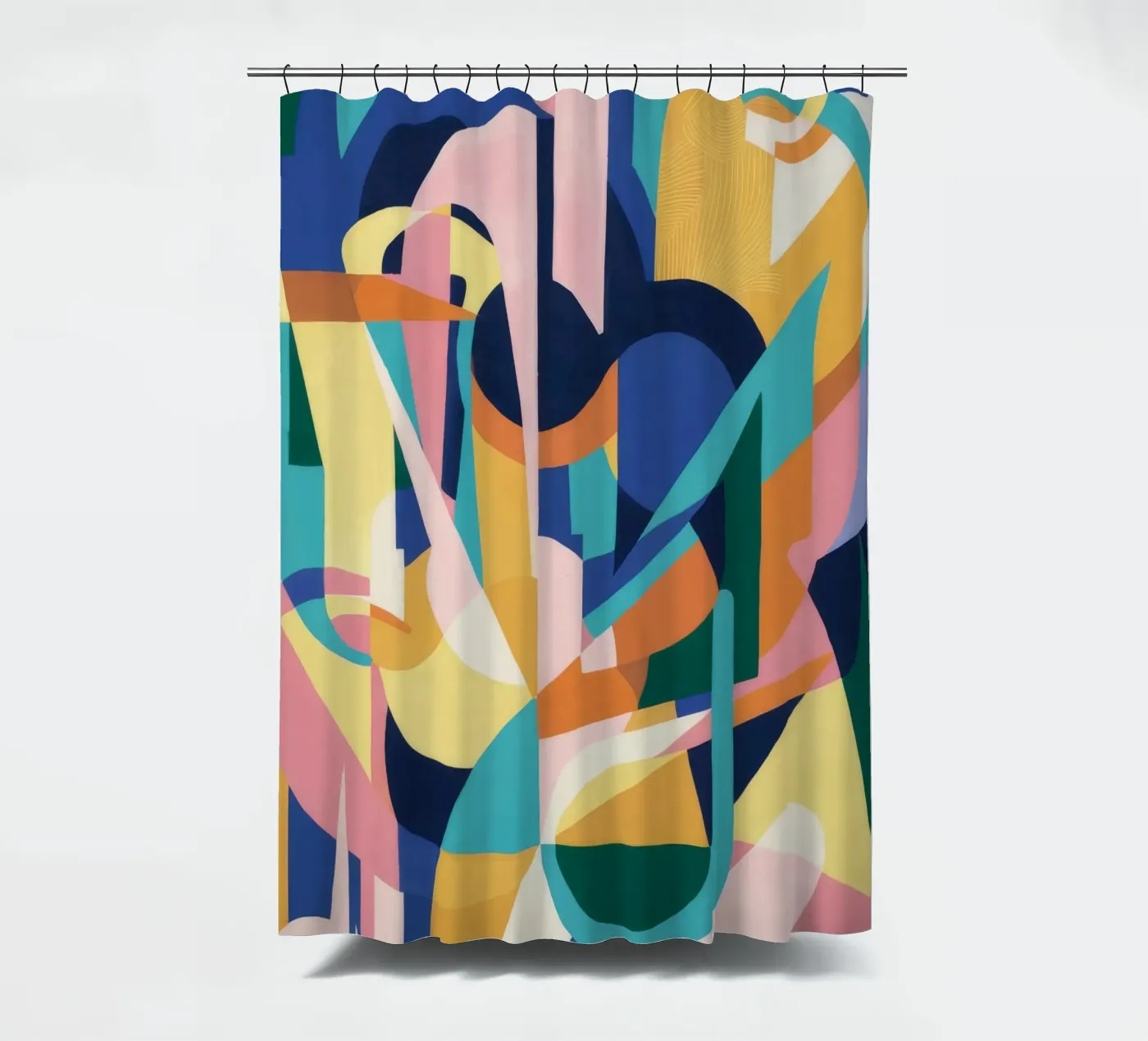 Deconstructed Rhythmic Forms shower curtain by Ember Stone