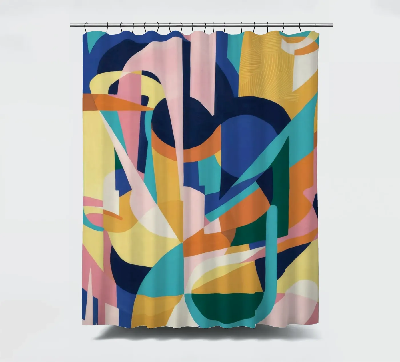 Deconstructed Rhythmic Forms shower curtain by Ember Stone