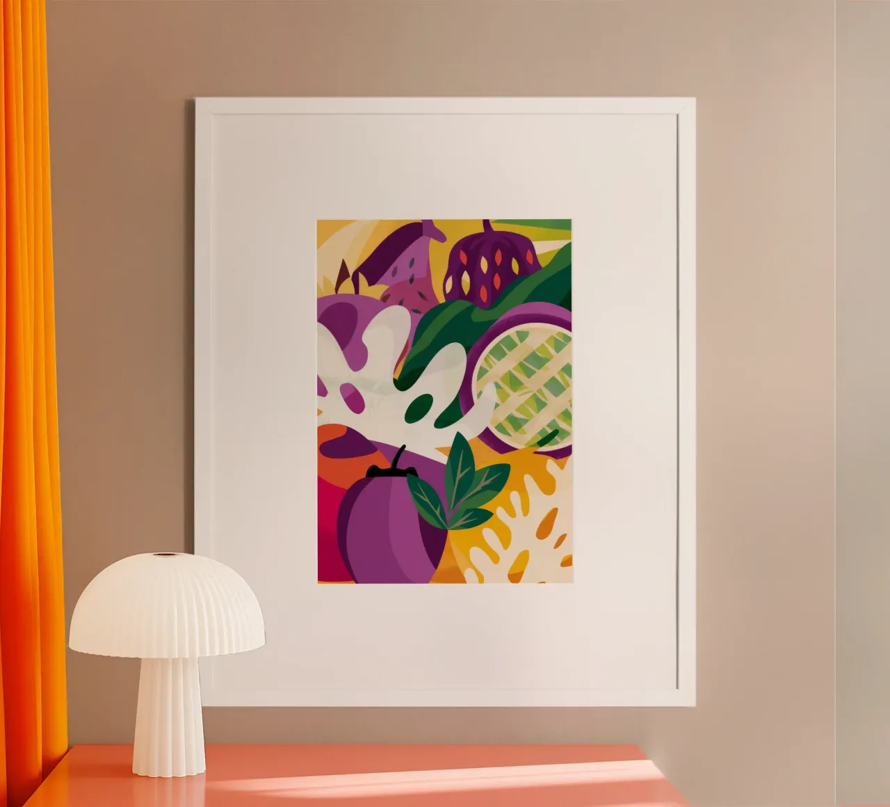 Raccolta di fichi di velluto poster con telaio in legno da Ember Stone