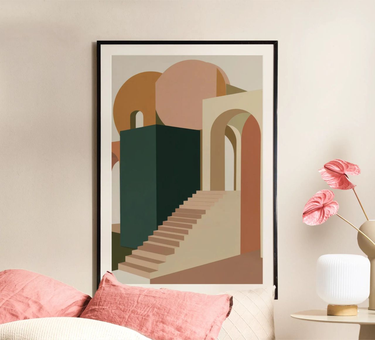 Sun-Kissed Stairway Climb poster by Ember Stone